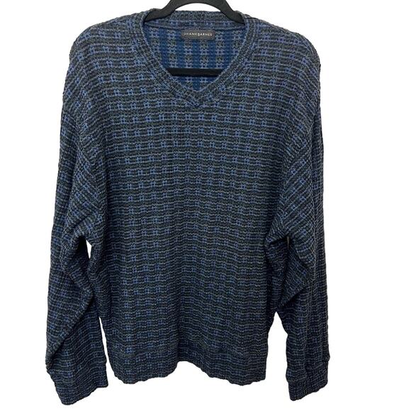 Jhane Barnes Textured Lightweight Sweater V-Neck Cotton | Men's XL - Picture 1 of 8